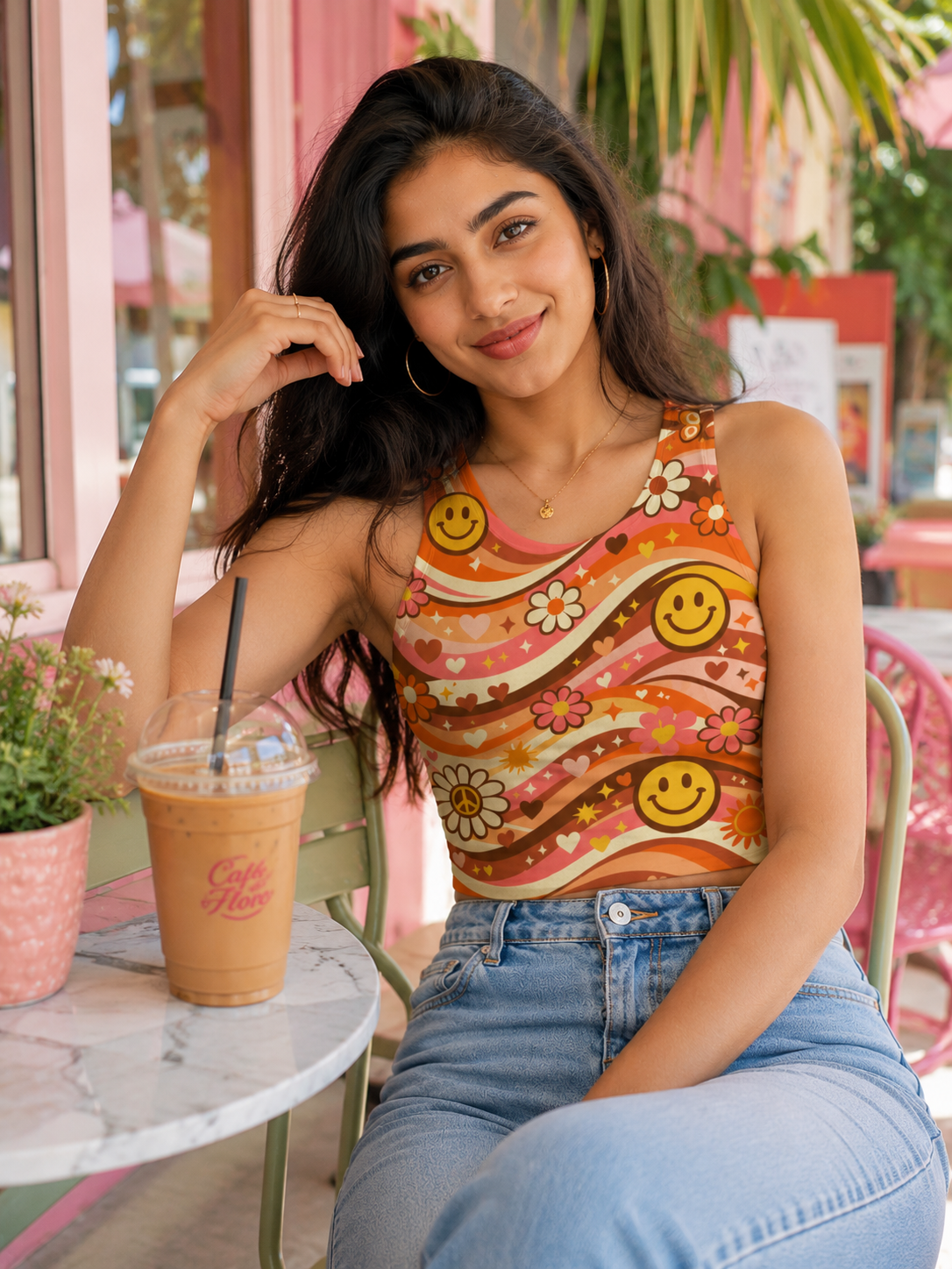Happy Waves Crop Tank