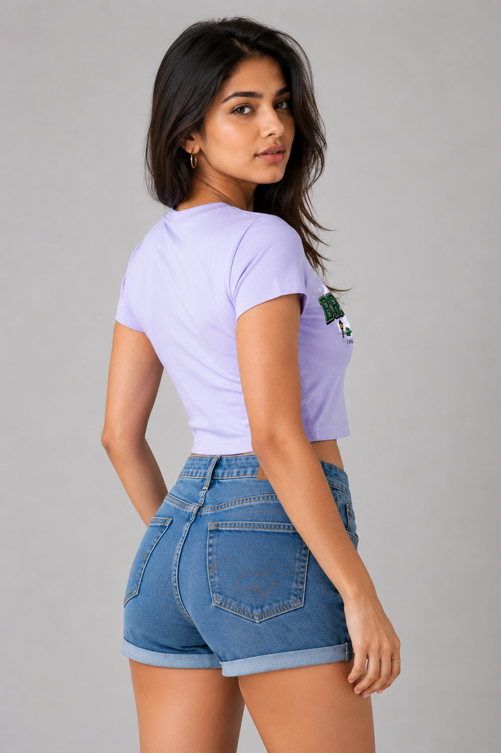 Brooklyn 1898 Vintage Collegiate Baby Tee – Lavender