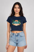 GOA Beach Society Crop Top – Navy Blue