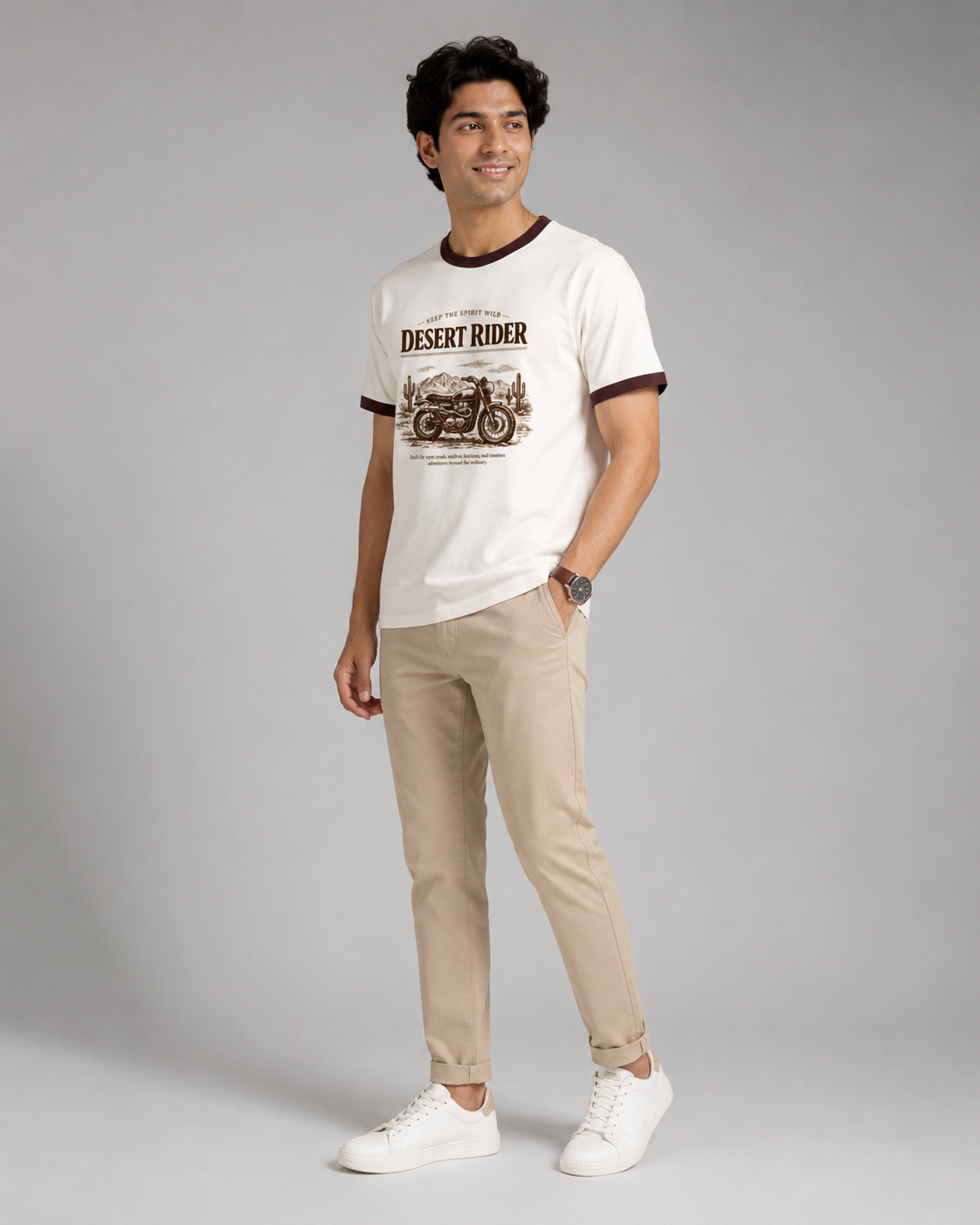 Desert Rider Vintage Ringer T-Shirt for Men