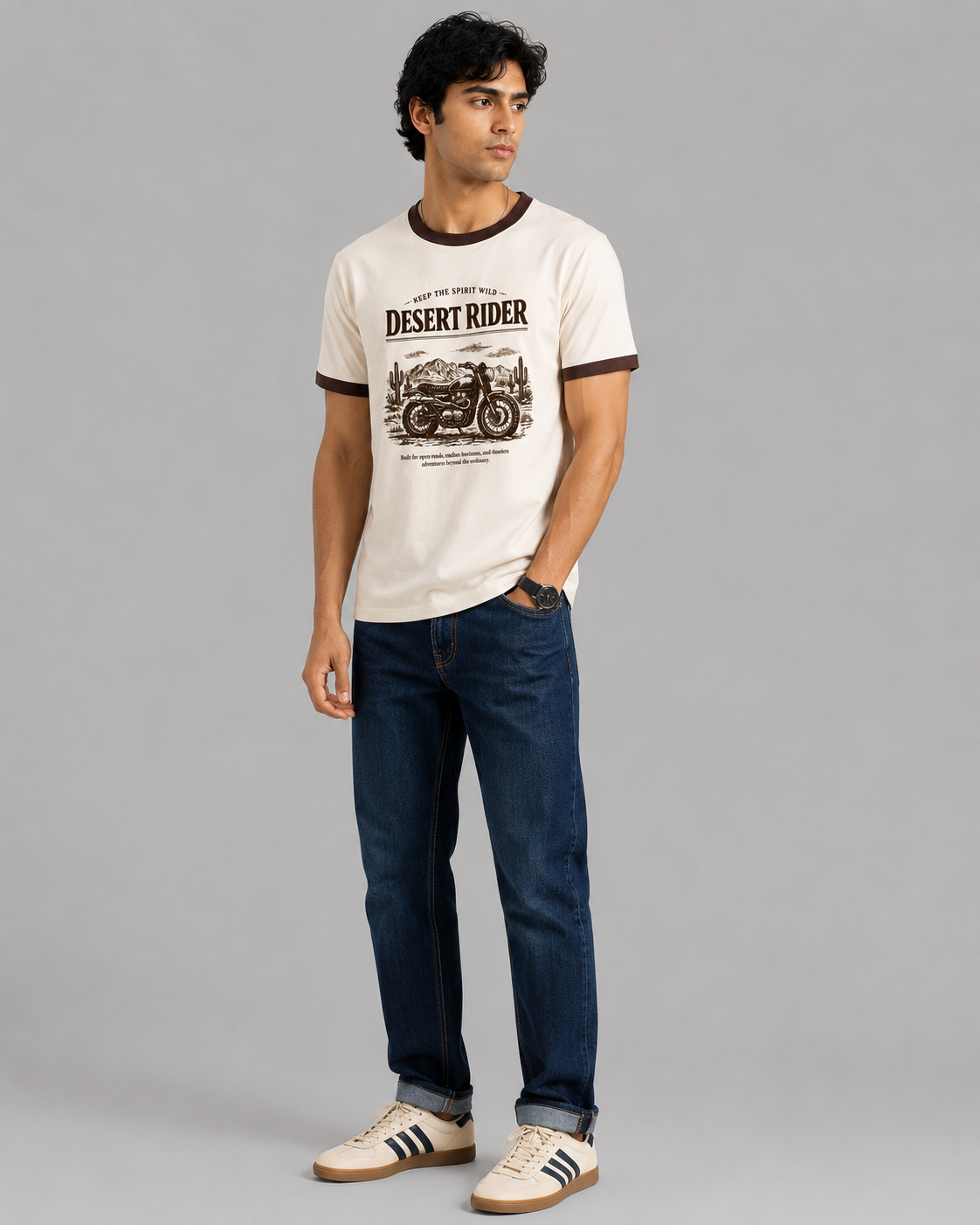 Desert Rider Vintage Ringer T-Shirt for Men